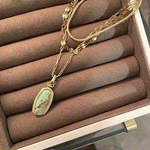 Kendra Scott Dani triple strand convertible necklace in sea green chrysocolla